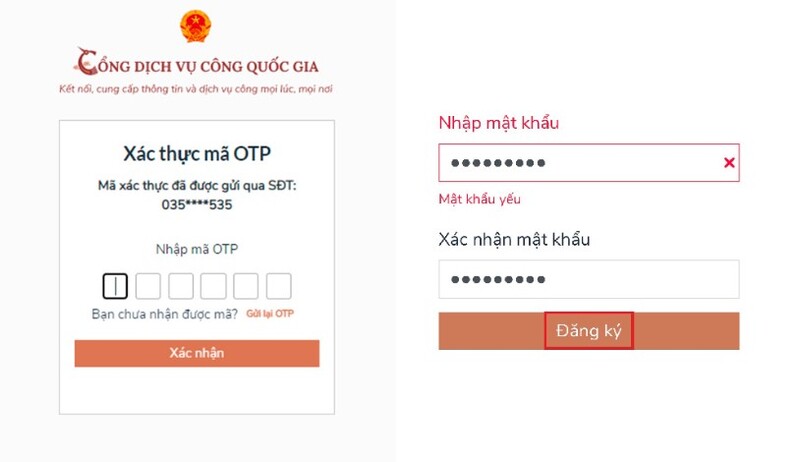 cách đăng ký tài khoản dịch vụ công