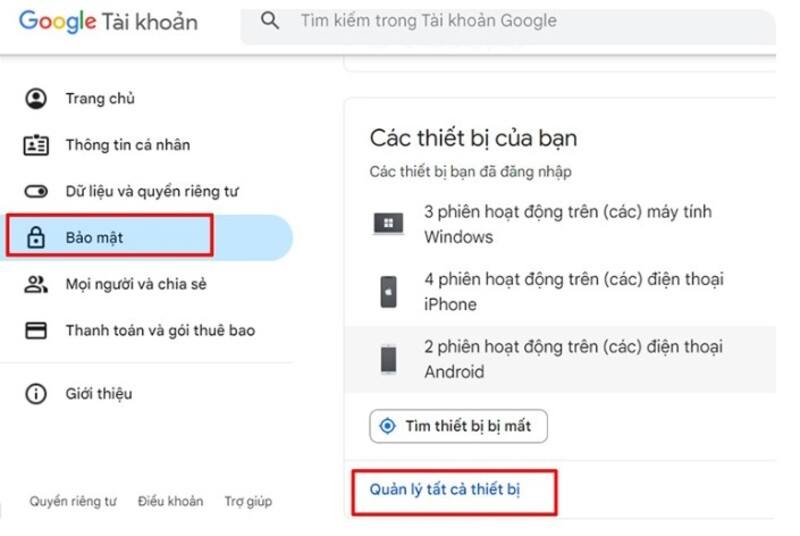 cách đăng xuất gmail trên thiết bị khác