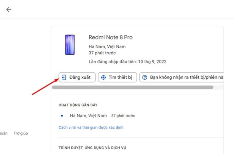 cách đăng xuất gmail trên thiết bị khác