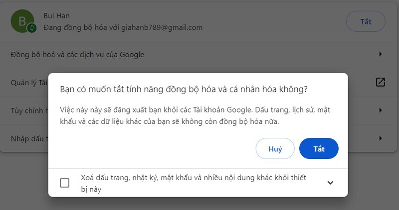 cách đăng xuất tài khoản Google máy tính