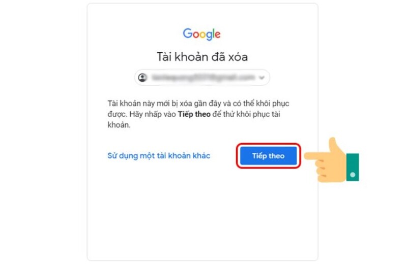 cách khôi phục tài khoản google đã xóa