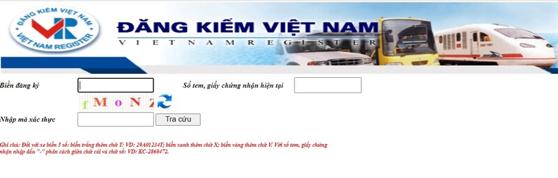 cách kiểm tra phạt nguội online website cục đăng kiểm
