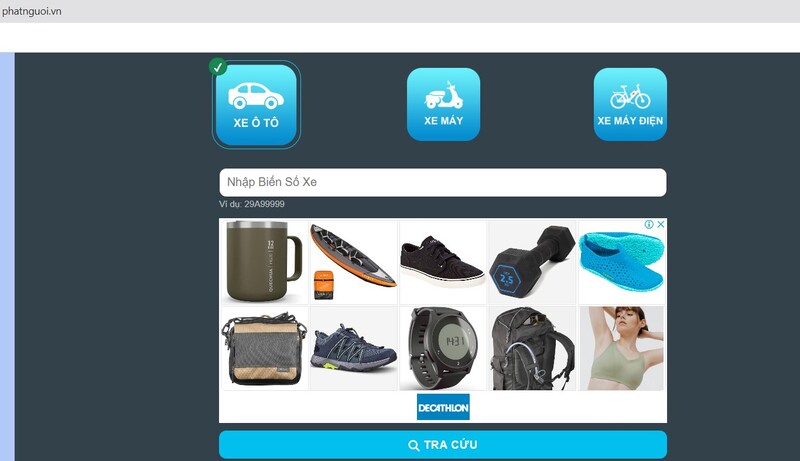 cách kiểm tra phạt nguội online website Phatnguoi.vn