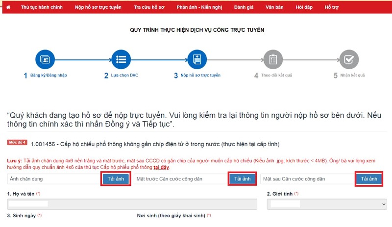 cách làm hộ chiếu online