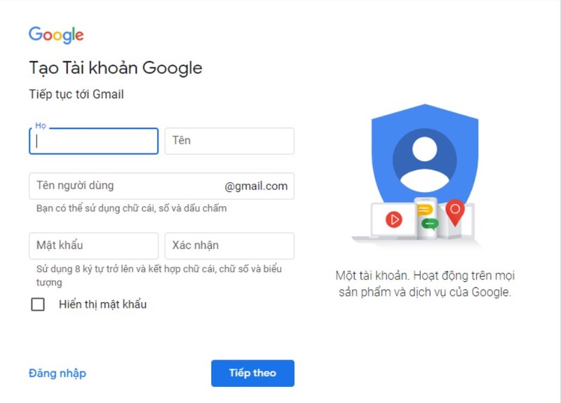 cách lập gmail trên máy tính