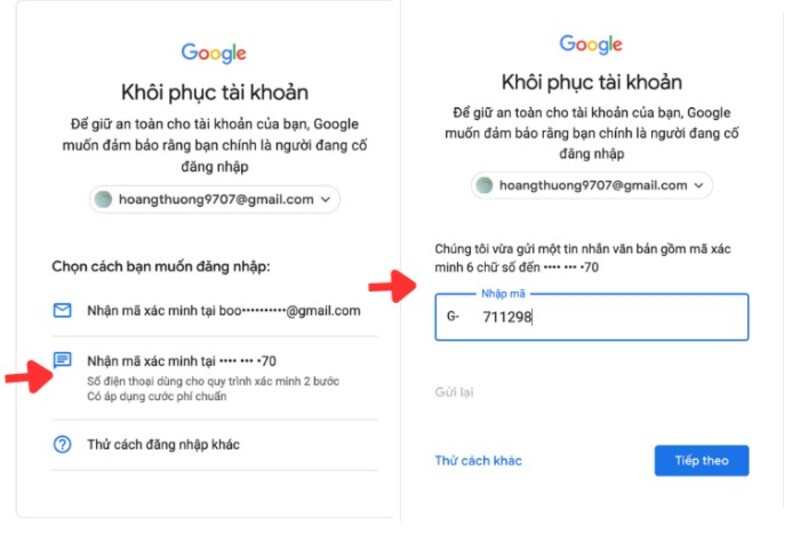 cách lấy lại mật khẩu bằng số điện thoại