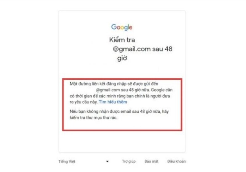 cách lấy lại mật khẩu gmail bằng email khôi phục