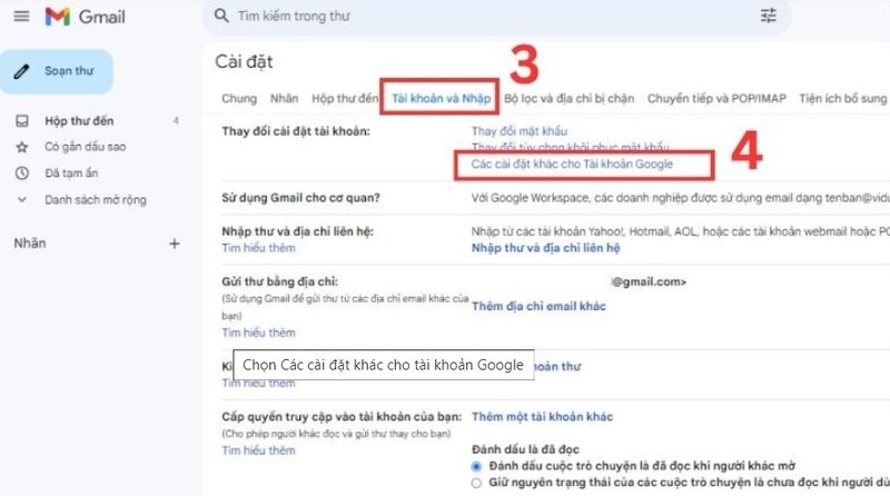 cách xem email khôi phục