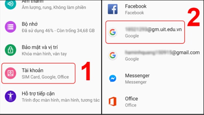 cách xóa tài khoản Google trên Android
