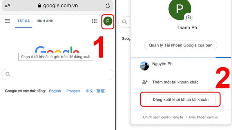 cách xóa tài khoản google trên iphone