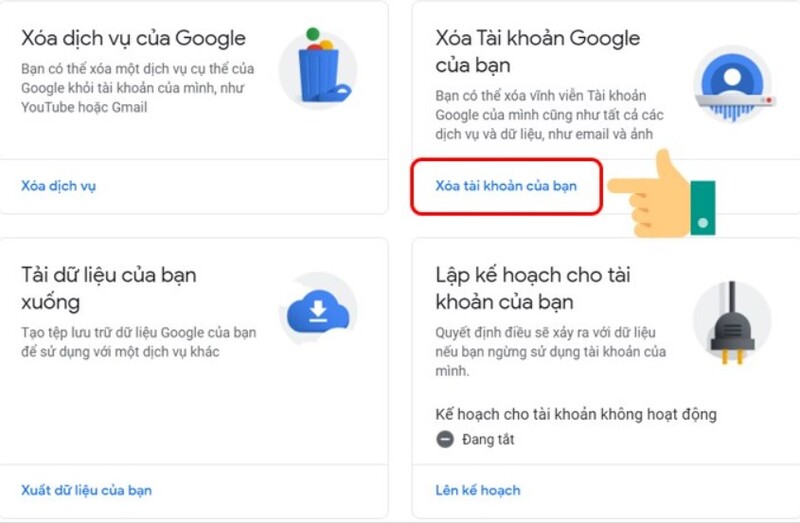 cách xóa tài khoản google trên máy tính