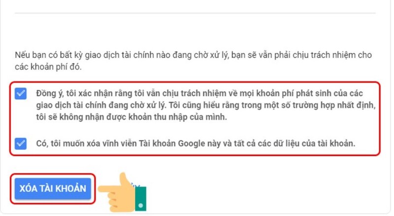 cách xóa tài khoản google trên máy tính