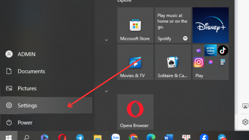 Bật Bluetooth qua Setting