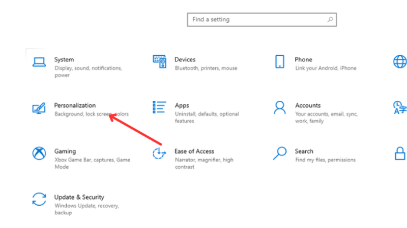 Cài đặt hình nền máy tính với “Settings”