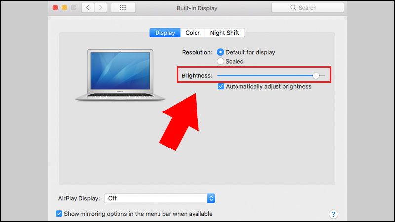 Cách chỉnh độ sáng màn hình máy tính Macbook bằng Cài đặt