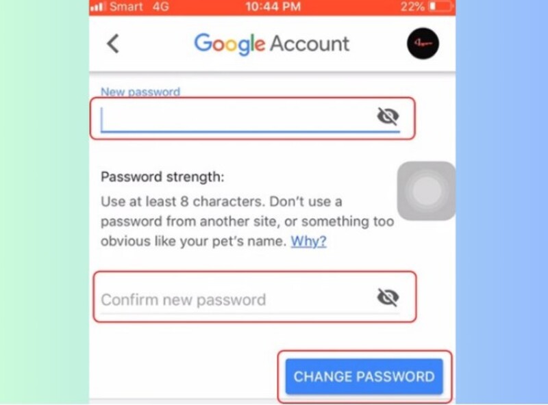 cách đổi mật khẩu gmail trên điện thoại iphone