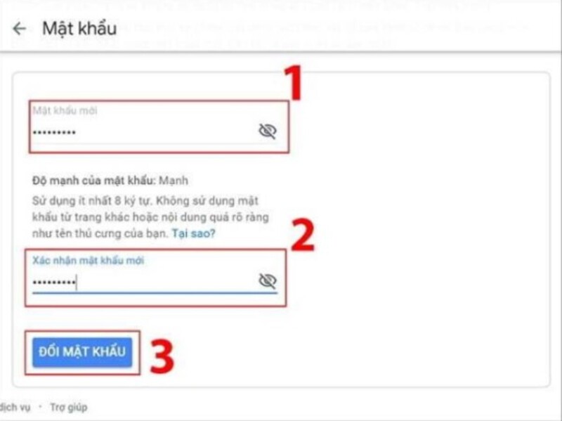 cách đổi mật khẩu gmail trên máy tính