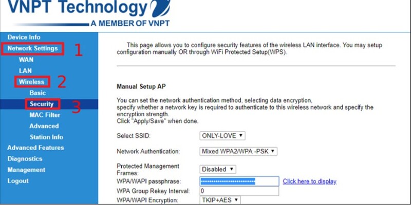 cách đổi mật khẩu wifi VNPT