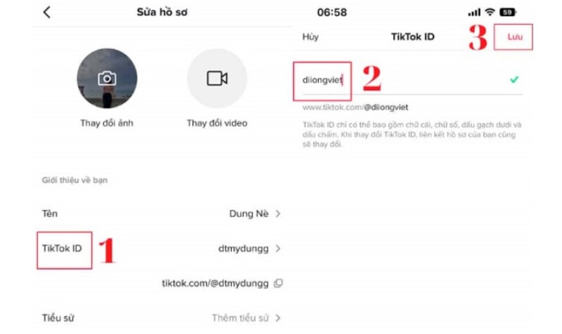 cách đổi tên TikTok trên điện thoại