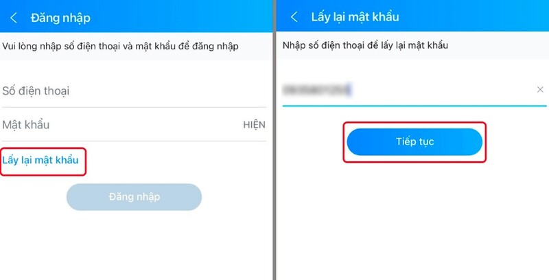 cách lấy lại mật khẩu Zalo trên điện thoại
