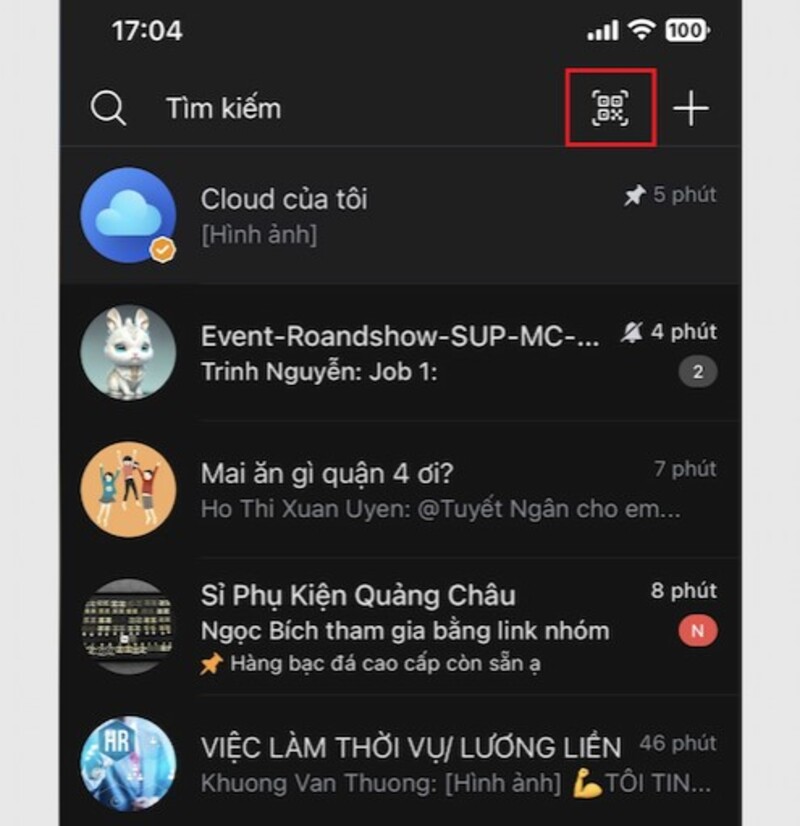 cách quét mã qr bằng zalo