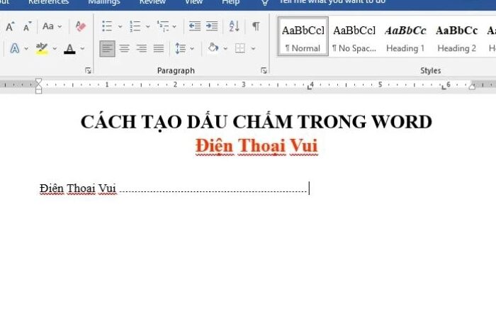 Cách tạo dấu chấm trong Word với vài bước đơn giản (có hình minh họa)