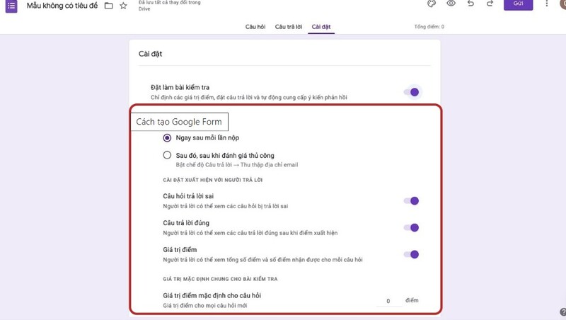 cách tạo google form