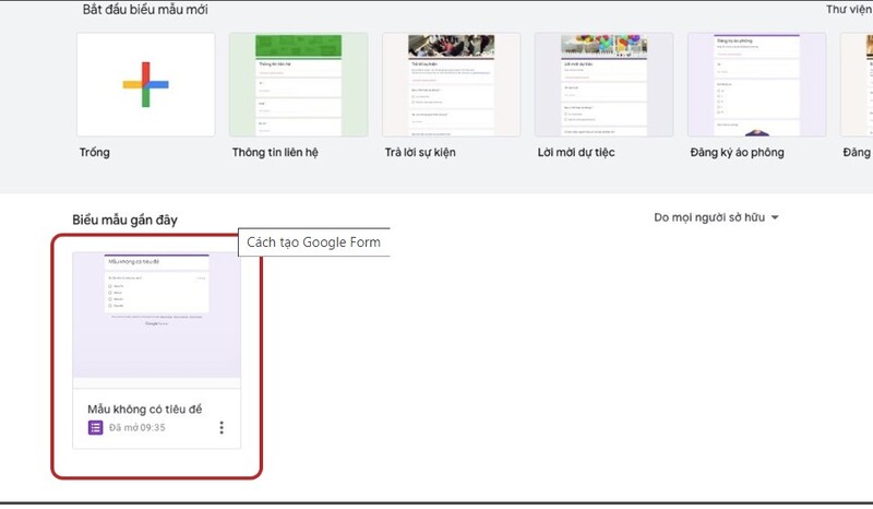 cách tạo google form