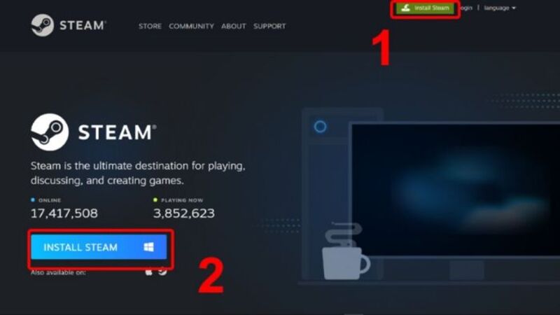 Cài đặt Steam về máy tính để tải trò chơi ưa thích