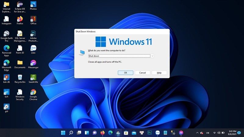 Hướng dẫn tắt máy tính trên thiết bị Windows 11