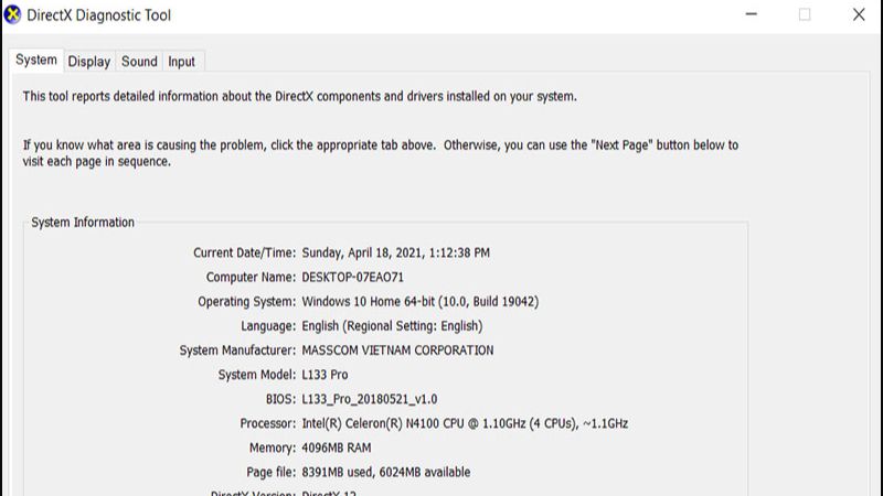Sử dụng DirectX để check cấu hình thiết bị