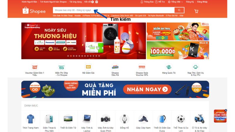 các bước đặt hàng trên shopee