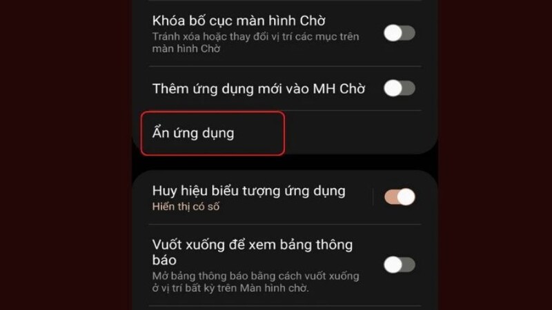 cách ẩn ứng dụng trên samsung