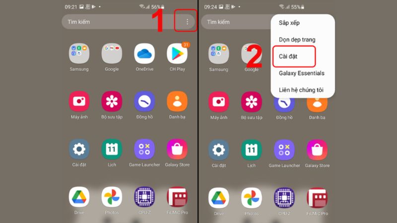 cách bỏ ẩn ứng dụng trên samsung