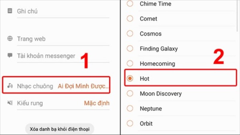 cách cài nhạc chuông cho từng sđt Samsung