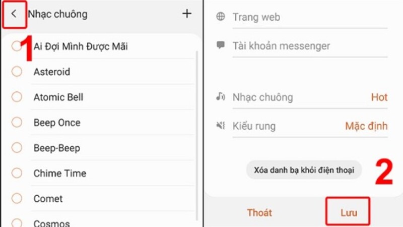 cách cài nhạc chuông cho từng sđt Samsung