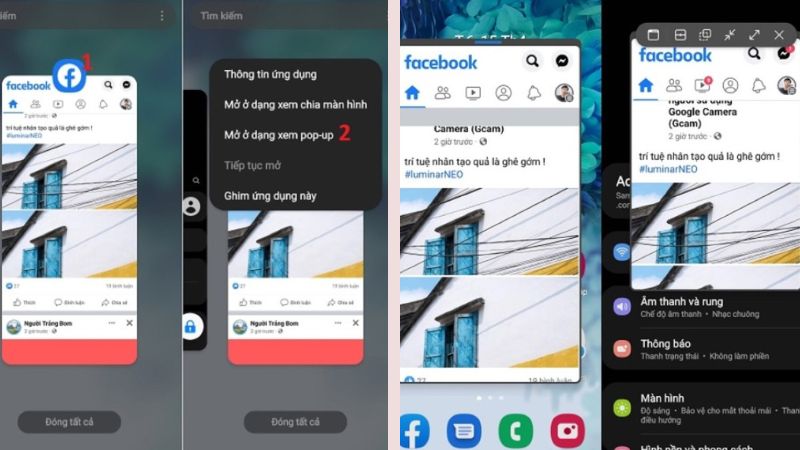 cách chia đôi màn hình samsung popup