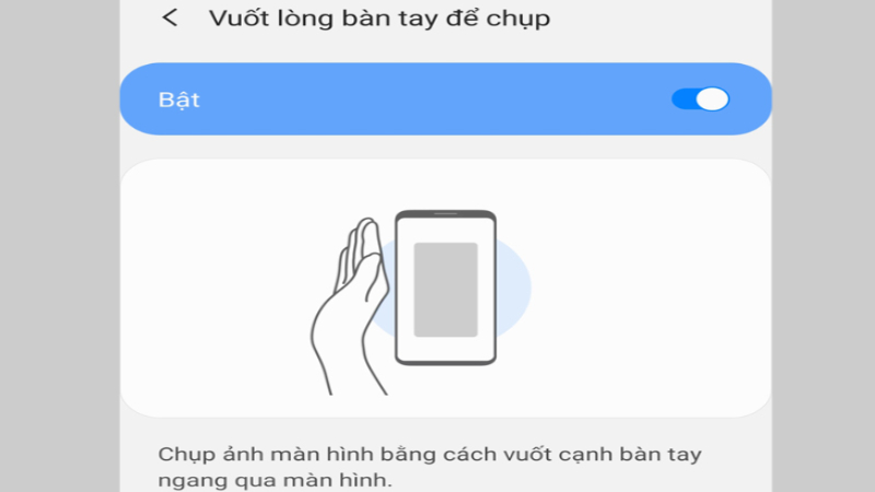 Cách chụp màn hình Samsung bằng cách vuốt lòng bàn tay 2