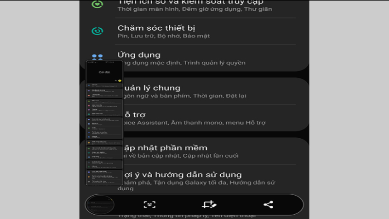 Cách chụp màn hình Samsung cuộn trang dài