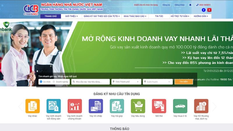 Cách kiểm tra nợ xấu thông qua trang web CIC