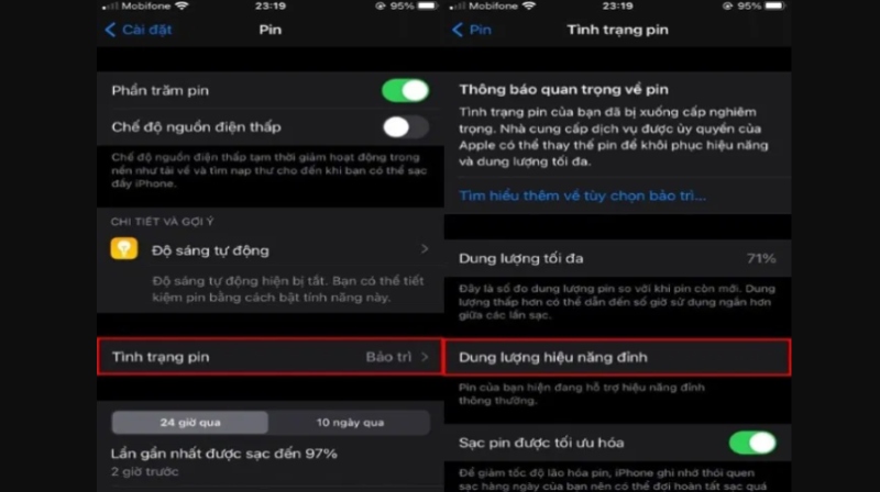 Cách kiểm tra pin iPhone đã thay chưa thông qua tình trạng pin 2