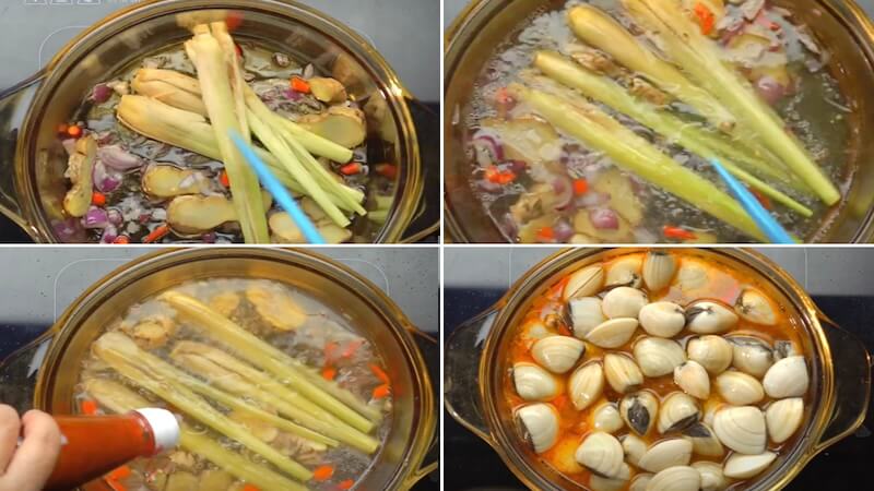 cách nấu nghêu hấp Thái