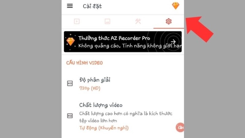 cách quay màn hình Samsung bằng AZ Screen Recorder