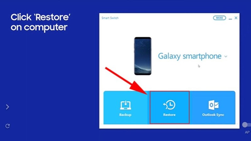 cách reset Samsung bằng Smart Switch