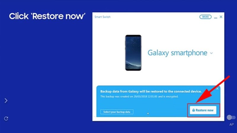 cách reset Samsung bằng Smart Switch