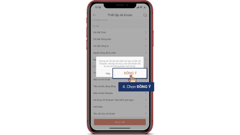 cách xóa tài khoản shopee nhanh