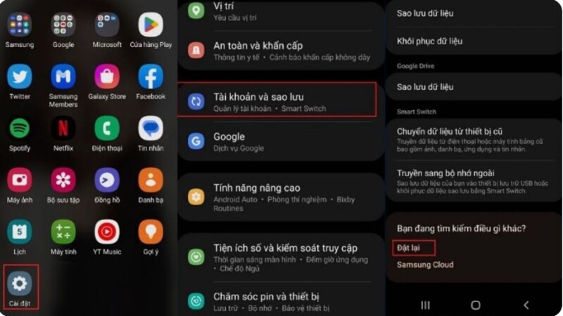 cách tắt chế độ an toàn trên Samsung bằng khôi phục cài đặt gốc