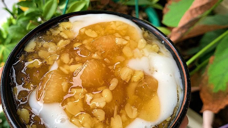 Chè bưởi thành phẩm sẽ có màu sắc bắt mắt cùng mùi thơm khó cưỡng