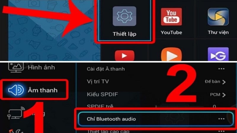 chỉ Bluetooth audio tivi TCL