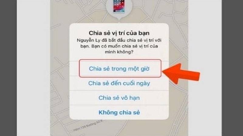 chia sẻ vị trí của bạn